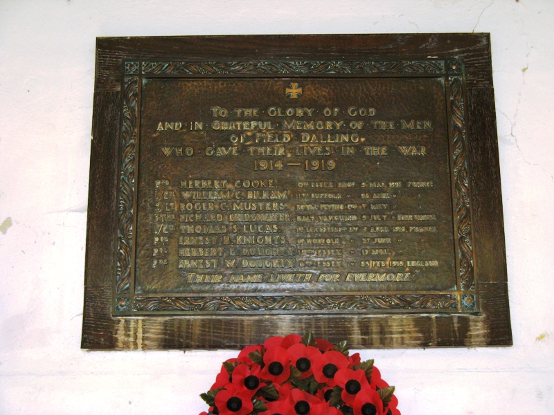 Roll of Honour Norfolk Field Dalling