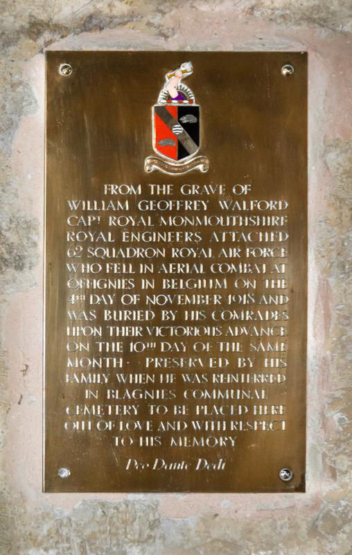 Captain W G Walford Plaque
